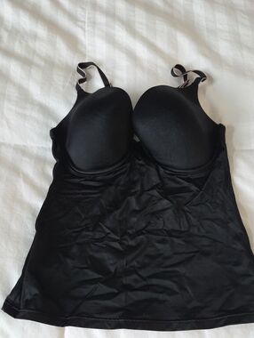 Expressions Black Molded-Cup Chemise with Adjustable Straps